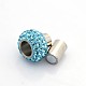 Rondelle 304 Stainless Steel Polymer Clay Rhinestone Magnetic Clasps RB-N033-02-6mm-4