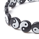 2 pièces ensemble de bracelets extensibles yin yang acrylique 2 couleurs BJEW-JB09405-3