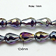 Electroplate Glass Beads Strands EGLA-D015-12x8mm-07-1