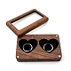 Rechteckige Aufbewahrungsboxen für Eheringe aus Holz mit sichtbarer magnetischer Abdeckung PW-WG62632-02-1