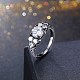 Elegante anillo de dedo de circonio cúbico de latón RJEW-BB27066-A-8-5