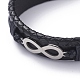 (vente d'usine de fêtes de bijoux) bracelets multi-brins de cordon en cuir rétro unisexe BJEW-JB04862-02-2
