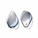 透明スプレー塗装ガラスペンダント  パールカラーの  花弁  スレートグレイ  16x9.5x2mm  穴：1mm GLAA-S190-014C-01-2