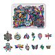 Fashewelry 24pcs12スタイルメッキレインボーカラーアロイペンダント  カドミウムフリー＆鉛フリー  11~32x13~28x2~3.5mm  穴：1.8~2.5mm  2個/スタイル FIND-FW0001-20-RS-2