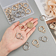 Nbeads 20Pcs 2 Colors Alloy Spring Gate Ring KEYC-NB0001-16-4