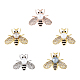 Dicosmetic 5 Uds 5 colores blanco perla de imitación con broche de abeja de rhinestone JEWB-DC0001-10-1