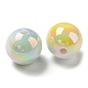 UV Plating Rainbow Iridescent Opaque Acrylic Beads MACR-D081-01-3
