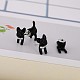 合金漫画犬フロントバックスタッドピアス  女性のための動物のアクセサリー  ブラック  15x18mm JE913A-4