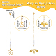 Leaf Brass & Alloy Flower Cup Pendant Decorations HJEW-AB00496-2