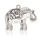 Alloy Rhinestone Elephant Pendants ALRI-J057-01AS-2