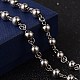 Crucifix Cross Stainless Steel Rosary Bead Necklaces NJEW-O096-27-5