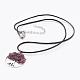 Cowhide Leather Cord Pendant Necklaces NJEW-JN01983-2