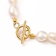 Pulseras de perlas keshi con perlas barrocas naturales BJEW-JB05326-02-3