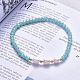 Verre à facettes perles bracelets extensibles BJEW-JB05486-04-4