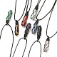 Adjustable Natural Mixed Gemstone Pendant Necklaces NJEW-I246-02-1