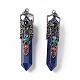 Gros pendentifs teints en lapis-lazuli naturel G-H281-02E-3