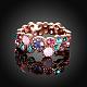 Agraciado latón coloridos anillos de dedo del rhinestone checo para las mujeres RJEW-BB02271-8A-2
