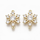 Brass Micro Pave Clear Cubic Zirconia Links ZIRC-Q021-059G-NF-1