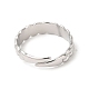 304 Stainless Steel Twist Rope Shape Open Cuff Ring for Women RJEW-E063-31P-3