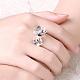 Románticos anillos de dedo de latón con flores de san valentín RJEW-BB00397-02-5