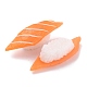 人工プラスチック刺身モデル  模造食品  ディスプレイ装飾用  鮭寿司  ダークオレンジ  70x25x19mm DJEW-P012-18-2