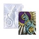 Stampi in silicone per decorazioni murali fai da te rettangolari con gatto e sole SIL-F007-10-1