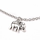 Cavigliere con ciondolo elefante in lega AJEW-AN00334-01-2