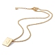 Titanium Steel Initial Letter Rectangle Pendant Necklace for Men Women NJEW-E090-01G-10-2