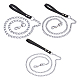 Chgcraft 3pcs3スタイルの鉄のカーブチェーンとpuレザーのハンドルロープ  ペット用首輪牽引ロープ  プラチナ  1230~1247x7~19mm  1個/スタイル AJEW-CA0001-69-1
