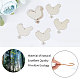 GORGECRAFT 20PCS Rooster Wooden Cutout Unfinished Wood Tags Pendants Animal Wood Slices Ornaments Hanging Sets with Hole Ropes for Crafts Wedding Christmas Birthday Themed Party Decoration Painting WOOD-WH0124-26E-6