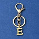 304 Schlüsselanhänger mit Anfangsbuchstabenanhänger aus Edelstahl KEYC-YW00005-05-1