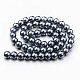 Hebras redondas de perlas de vidrio teñido ecológico HY-A008-8mm-RB077-3
