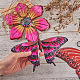 Crafans 3d 3pcs 3 Stil Schmetterling & Blume Eisenornamente AJEW-CF0001-12A-5