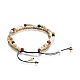 Bracelets multi-rangs de perles d'amazonite de fleurs naturelles BJEW-JB04120-02-3