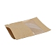 クラフト紙オープントップジップロックバッグ  食品保存袋  密封可能なポーチ  保管用包装用  ティアノッチ付き  長方形  キャメル  9.1x7x0.15cm  インナー対策：6のCM  窓：7x3cm  片側の厚さ：4.7ミル（0.12mm） OPP-M002-02A-03-2