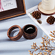 FINGERINSPIRE Walnut Wooden Ring Box 5x3.6cm Round Wooden Jewelry Ring Box with Clear Window Small Column Rings Box with One Slots Black Velvet for Proposal Engagement Birthday Wedding Ceremony CON-WH0072-87-5