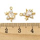 Brass Pave Clear Cubic Zirconia Connector Charms KK-H460-19G-3