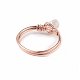 天然水晶チップの指輪  女性用ローズゴールド真鍮ワイヤーラップジュエリー  内径：18mm RJEW-L082-03RG-02-4