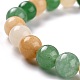 Gefärbte natürliche Jade Perlen Stretch-Armbänder BJEW-G633-B-03-2