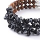 Trois boucles de bracelets en perles de puce en obsidienne naturelle BJEW-JB04657-04-2