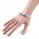 Synthetic Howlite & Pearl Beaded Bracelet with Alloy Enamel Heart Charms BJEW-JB08039-04-3