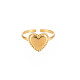 Ионное покрытие (ip) 304 кольцо из нержавеющей стали с открытым сердцем для женщин RJEW-S405-219G-1
