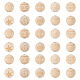 100個10スタイル未完成天然木ヨーロピアンビーズ  大穴ビーズ  DIYペインティングクラフト用  レーザー彫刻模様  花模様の丸  バリーウッド  16x14.5mm  穴：4mm  10個/スタイル WOOD-TA0001-55-2