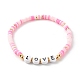 Polymer-Ton-Heishi-Perlen-Stretch-Armband-Sets für den Valentinstag BJEW-JB06298-03-5