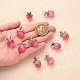 10 pz pendente di fascino della pietra preziosa della mela cristallo di quarzo guarigione ciondoli in pietra naturale rosa fibbia in argento per gioielli collana orecchino fare artigianato JX525A-2
