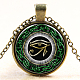 Collane con pendente rotondo in vetro a forma di occhio egiziano di ra / re NJEW-N0051-046L-01-1
