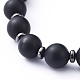 Natural Black Agate Beads Stretch Bracelets X-BJEW-JB05233-3