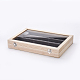 木製ペンダントプレゼンテーションボックス  ガラスとベルベットの枕で  長方形  アンティークホワイト  35x24x5.5cm ODIS-P006-07-2