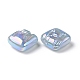 Rainbow Iridescent Plating Acrylic Beads OACR-A010-06E-2