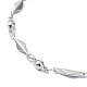304 Stainless Steel Rhombus Link Chain Bracelets for Women BJEW-D023-01P-2